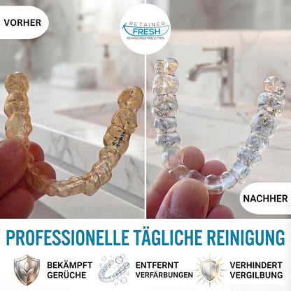 Retainer Cleaning Tablet Zahnschiene Reinigungstabletten - Zahnspangenreiniger für Retainer, Aligner Retainer Fresh