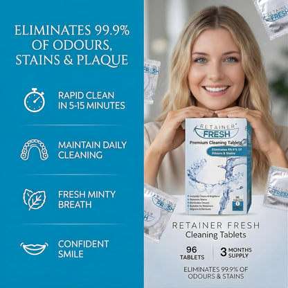 Retainer Fresh Retainer Cleaning Tablets 3 Month Supply 96 Tablets