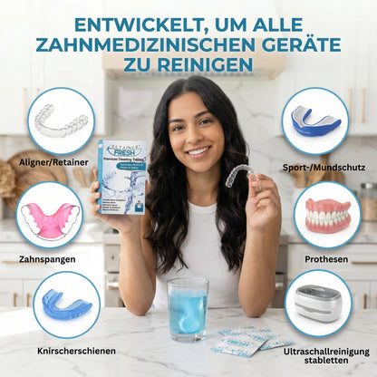 Retainer Cleaning Tablet Zahnschiene Reinigungstabletten - Zahnspangenreiniger für Retainer, Aligner Retainer Fresh