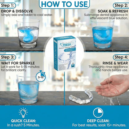 Retainer Fresh Retainer Cleaner Tablets 4 Month Supply 120 Tablets